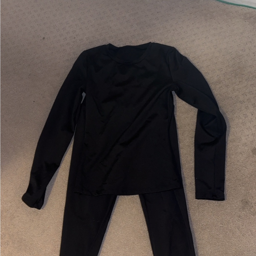 Black Long Sleeve Top and Pants Set